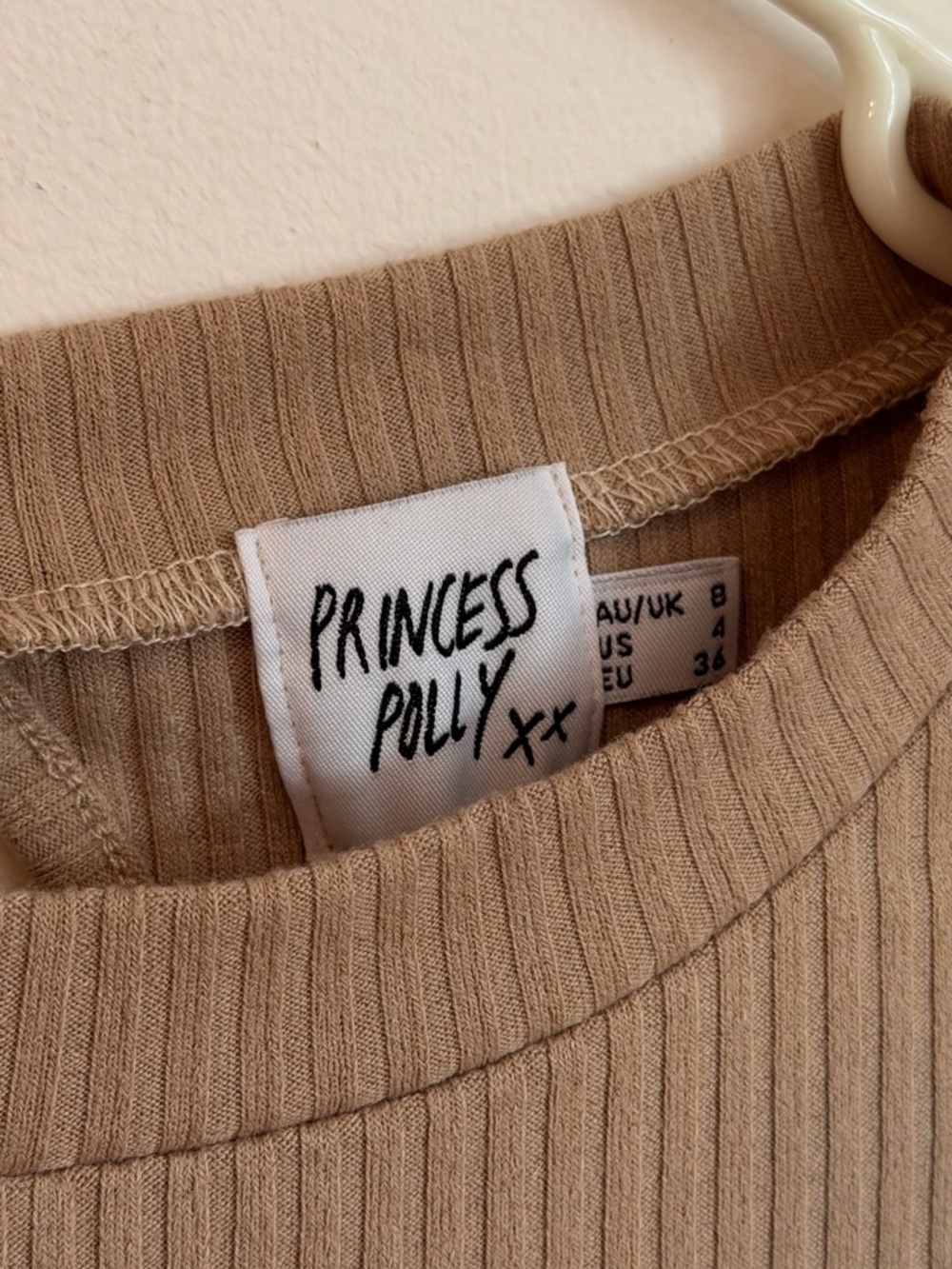 Princess Polly Ribbed Romper Jumpsuit in Warm Taupe - Picture 5 of 10